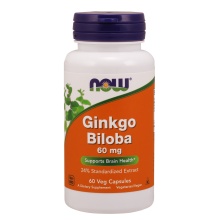Аминокислота NOW Ginkgo Biloba 60 мг 60 капсул